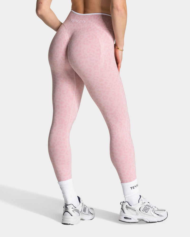 Legging Sculpt Scrunch Contrastline « léopard rose »