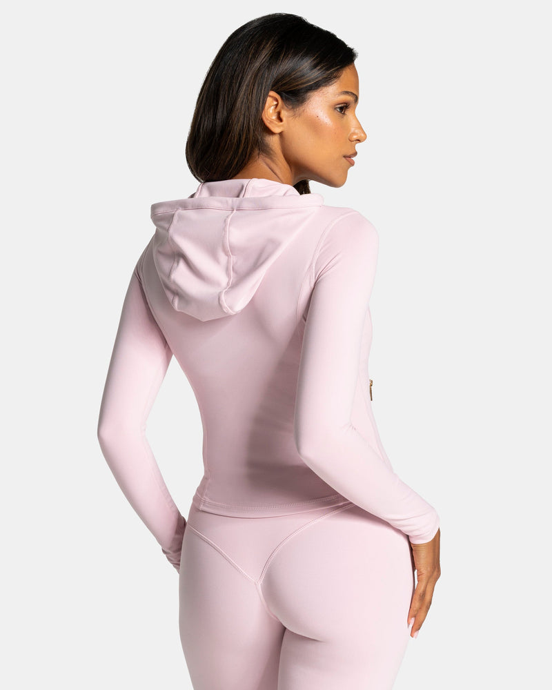Veste de sport zippée sculptante à capuche Allrounder « rose/dorée »