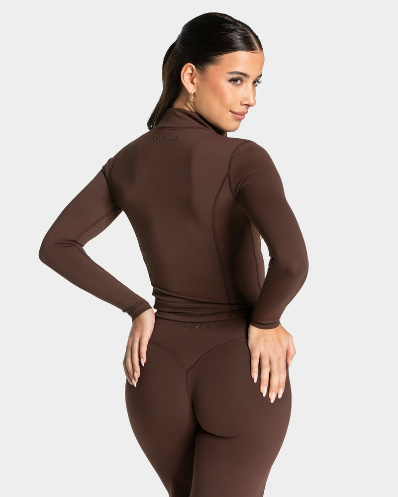 Veste de sport zippée sculptante Allrounder « Espresso - doré »