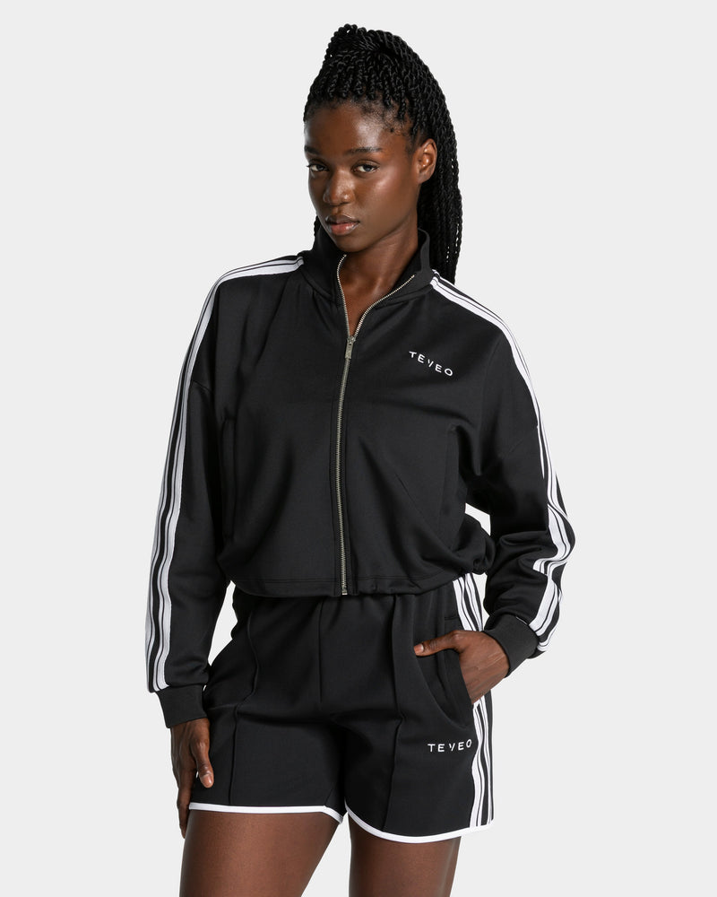 Veste de sport zippée Cropped Club « noire »