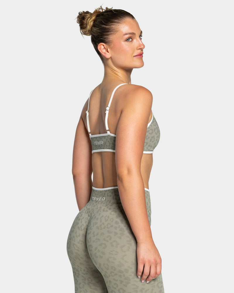 Brassière Contrastline « Léopard kaki »