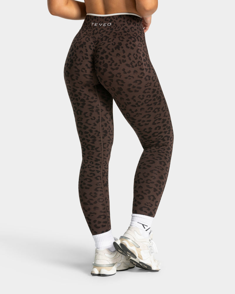 Legging Sculpt Scrunch Contrastline « léopard Espresso »