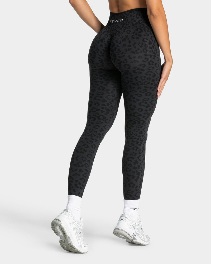 Legging Sculpt Scrunch Contrastline « léopard noir »