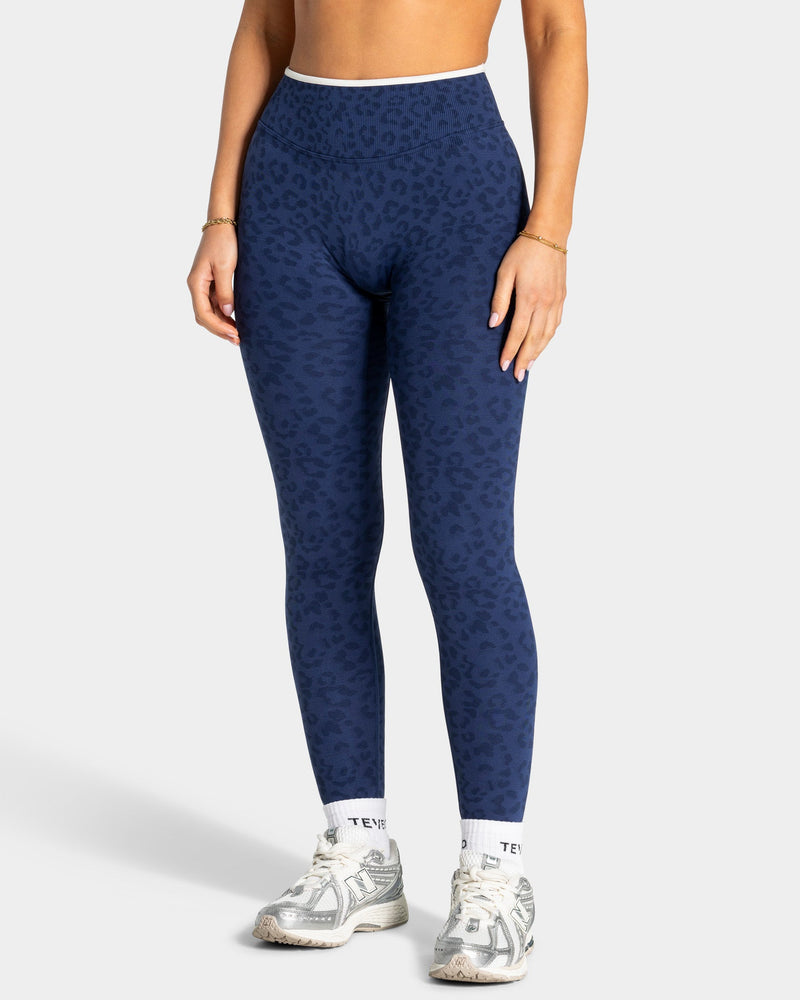 Legging Sculpt Scrunch Contrastline « Léopard bleu foncé »