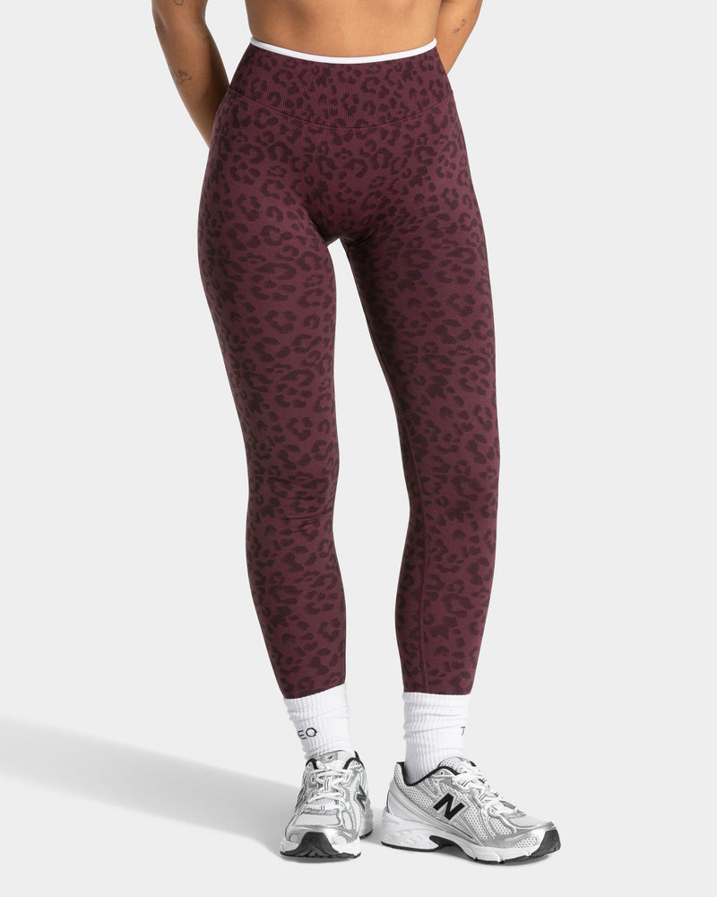Legging Sculpt Scrunch Contrastline « léopard Merlot »