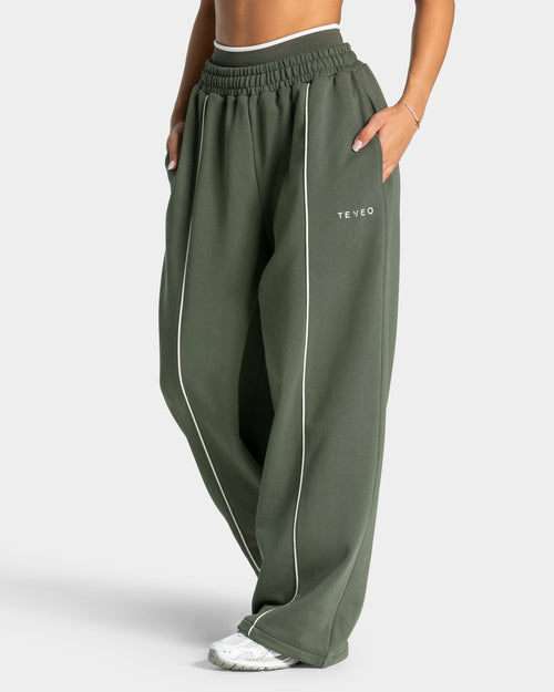 Pantalon de jogging Wide Leg Contrastline « kaki »