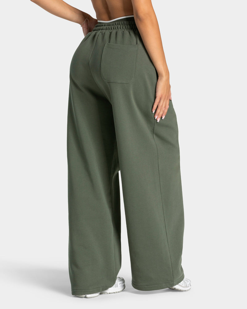 Pantalon de jogging Wide Leg Contrastline « kaki »