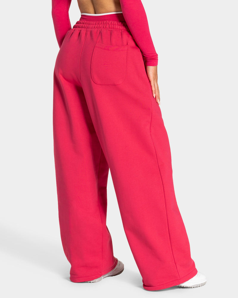 Pantalon de jogging Wide Leg Contrastline « Berry »