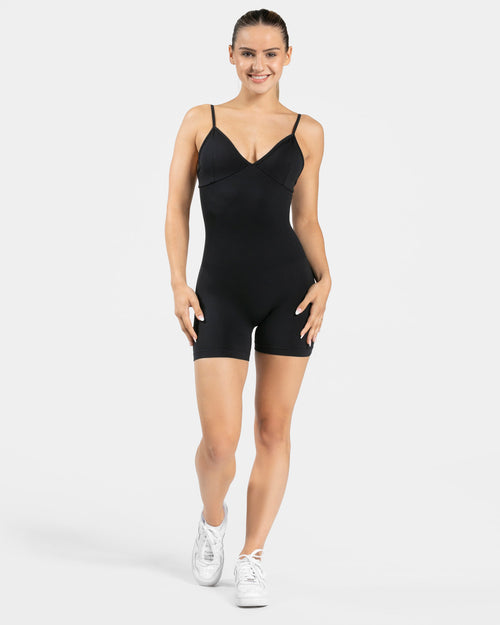 Combi-short dos en V Covert scrunch Essence « Noir »