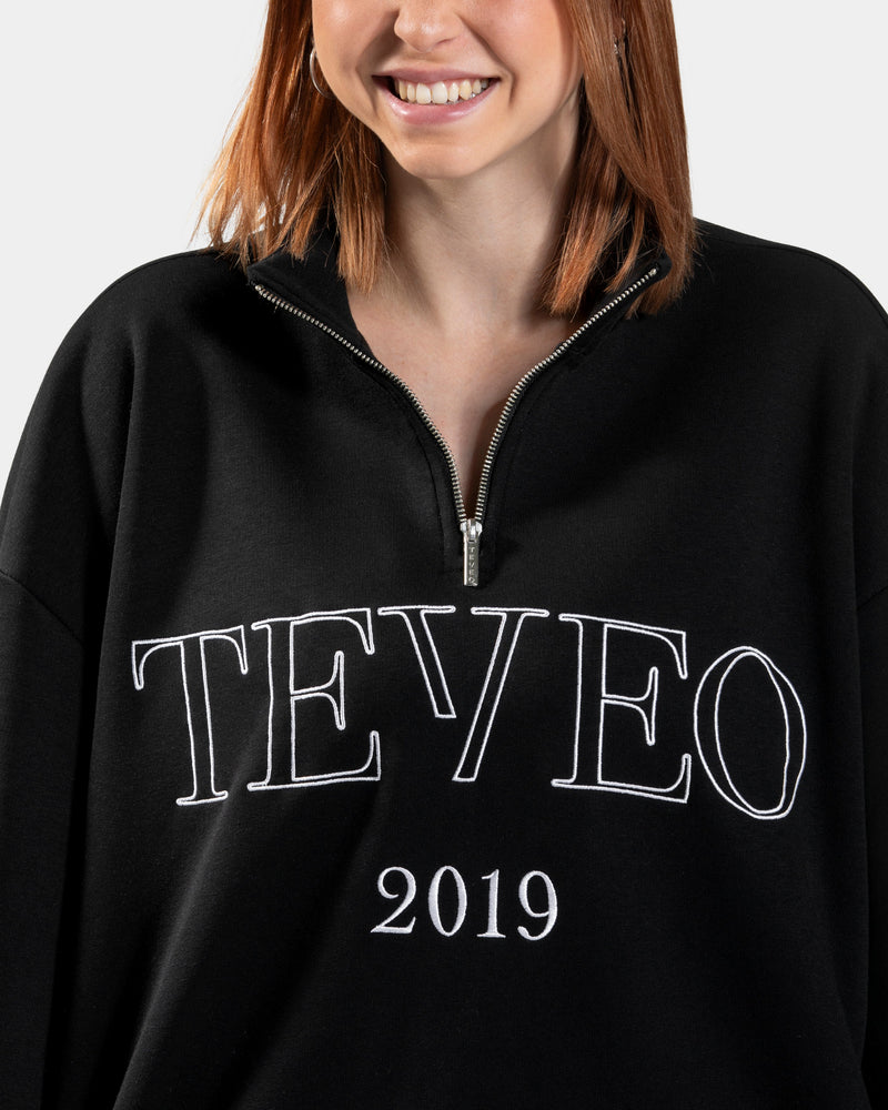Sweat-shirt demi-zippé Femme « noir »