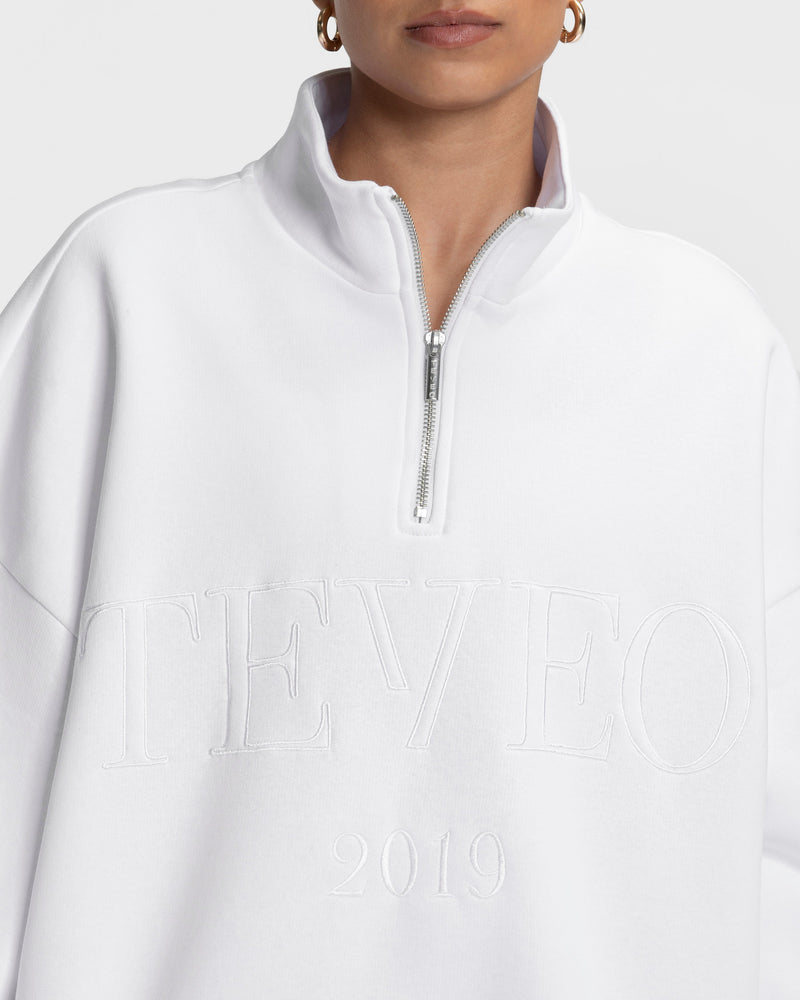 Sweat-shirt demi-zippé Femme « blanc »