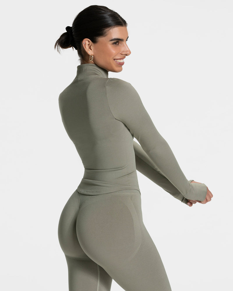 Veste de sport zippée Femme Shaping « kaki »