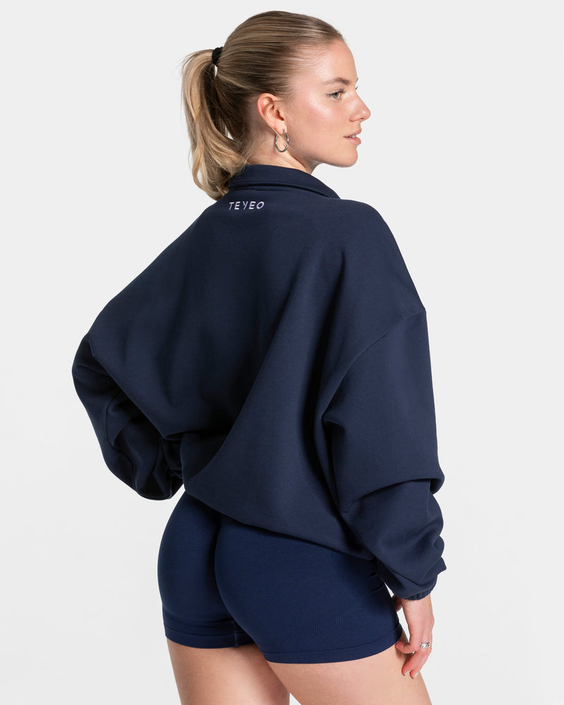 Sweat-shirt demi-zippé Femme « bleu foncé »