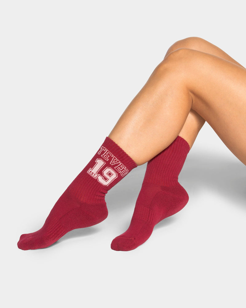 Chaussettes Football (2 paires) « Cranberry/blanc cassé »