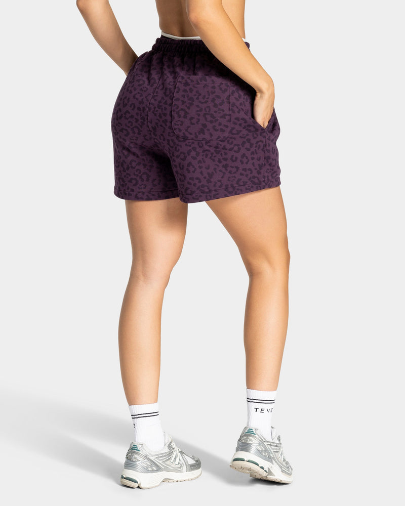 Short oversize Contrastline « Léopard blackberry »