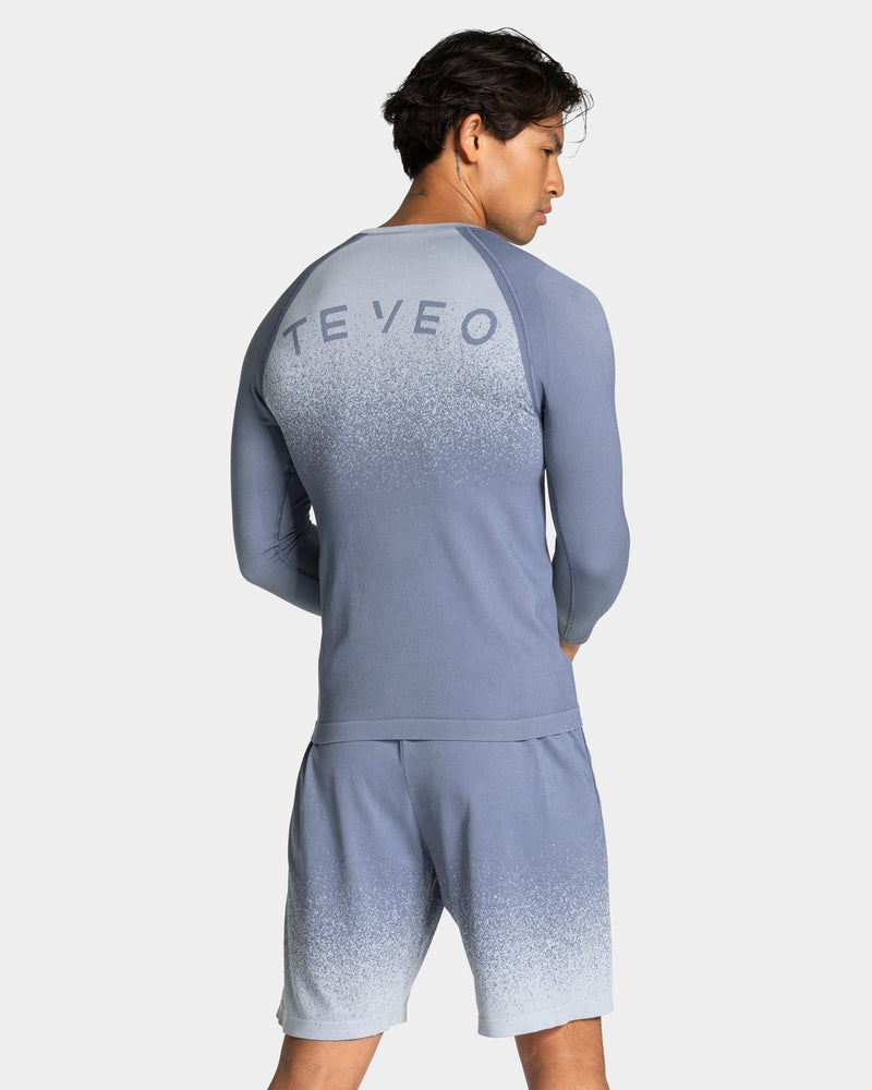 Haut à manches longues sans coutures Lift « Bleu acier »
