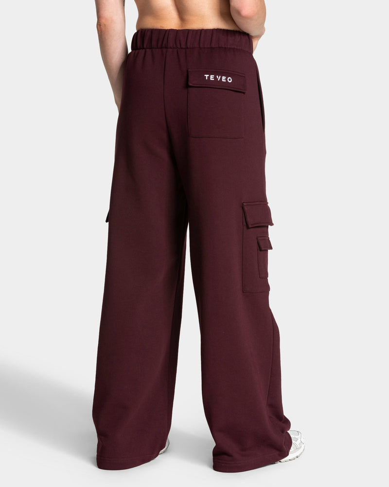 Pantalon de jogging cargo jambe large Lift « Merlot »