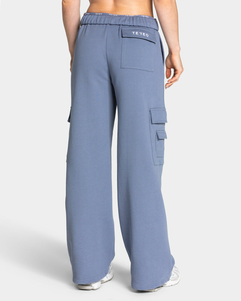 Pantalon de jogging cargo jambe large Lift « Bleu acier »