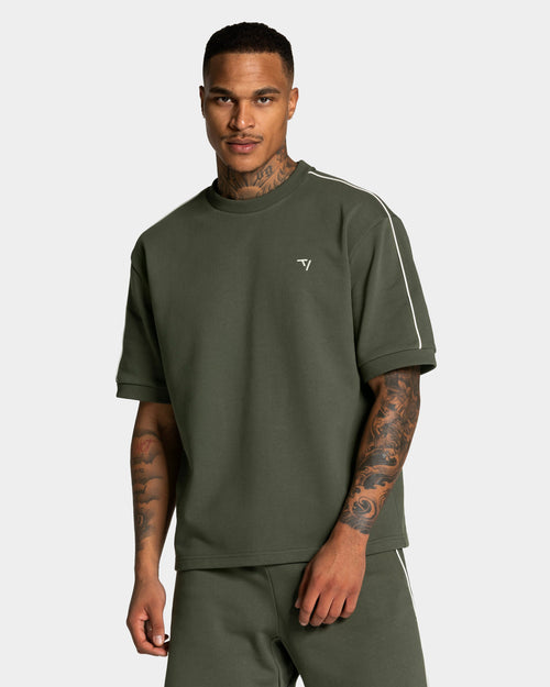 T-shirt oversize Contrastline « kaki »