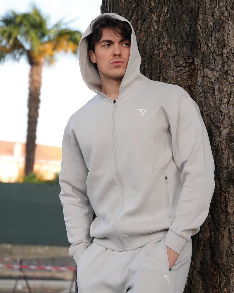 Sweat à capuche zippé Prime « Silver »