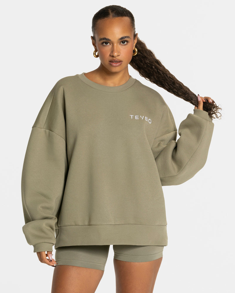 Sweat-shirt oversize Signature « Kaki »