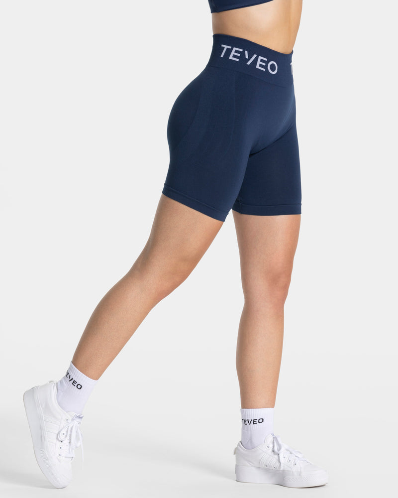Short Covert Scrunch Signature « Bleu foncé »