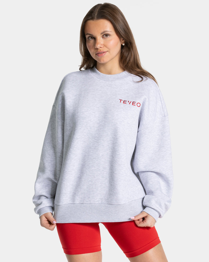Sweat-shirt oversize Signature « gris clair »
