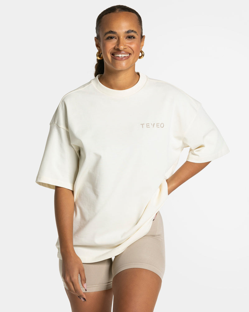 T-shirt oversize Signature « Latte »