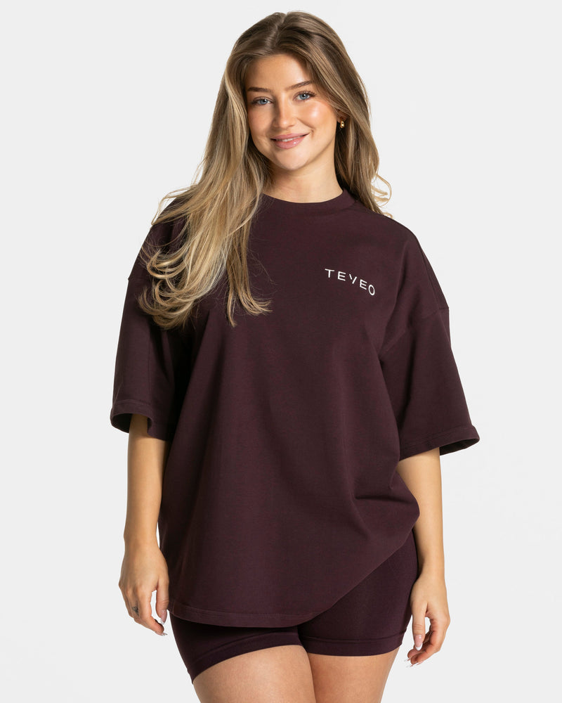 T-shirt oversize Signature « Merlot »