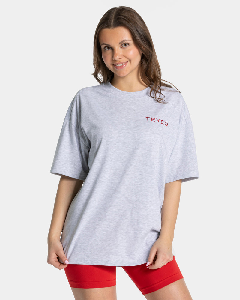 T-shirt oversize Signature « gris clair »