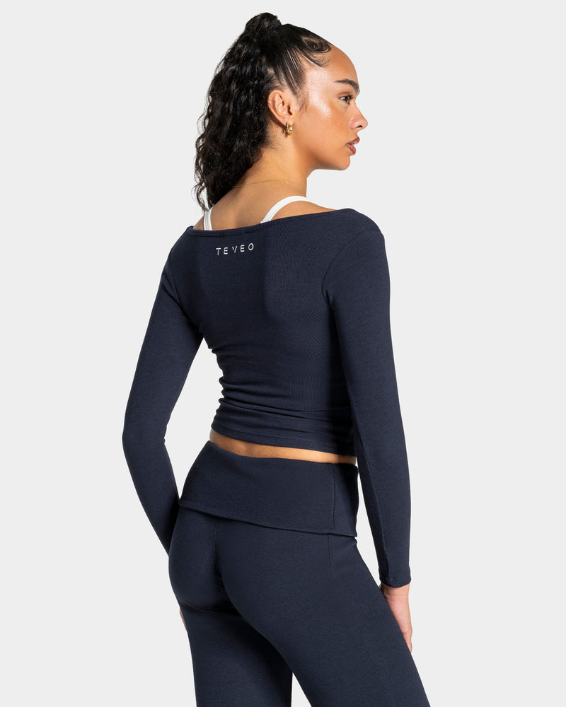 Haut côtelé à manches longues Soft « Midnight »