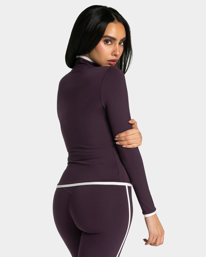 Veste de sport zippée sculptante Soft « Blackberry »