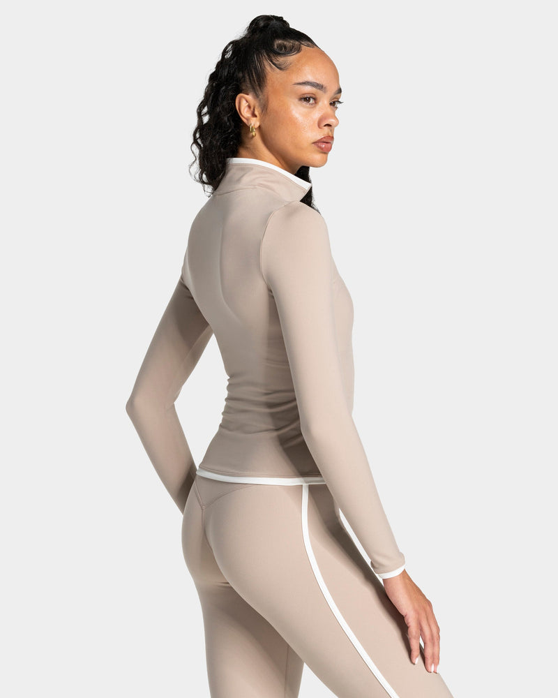 Veste de sport zippée sculptante Soft « Cappuccino »