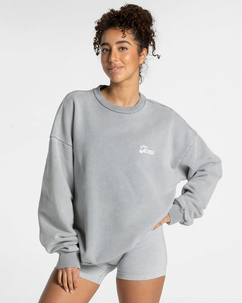 Sweat-shirt oversize Acid « gris clair »