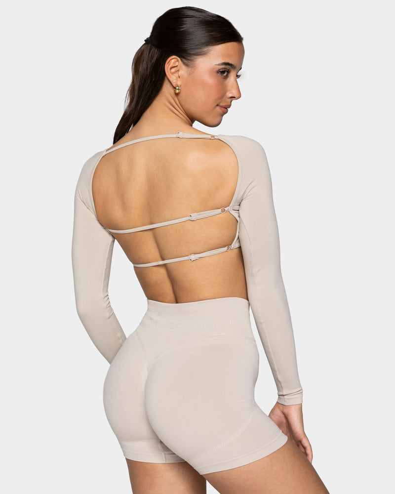 Haut à manches longues Backless Femme « cream »