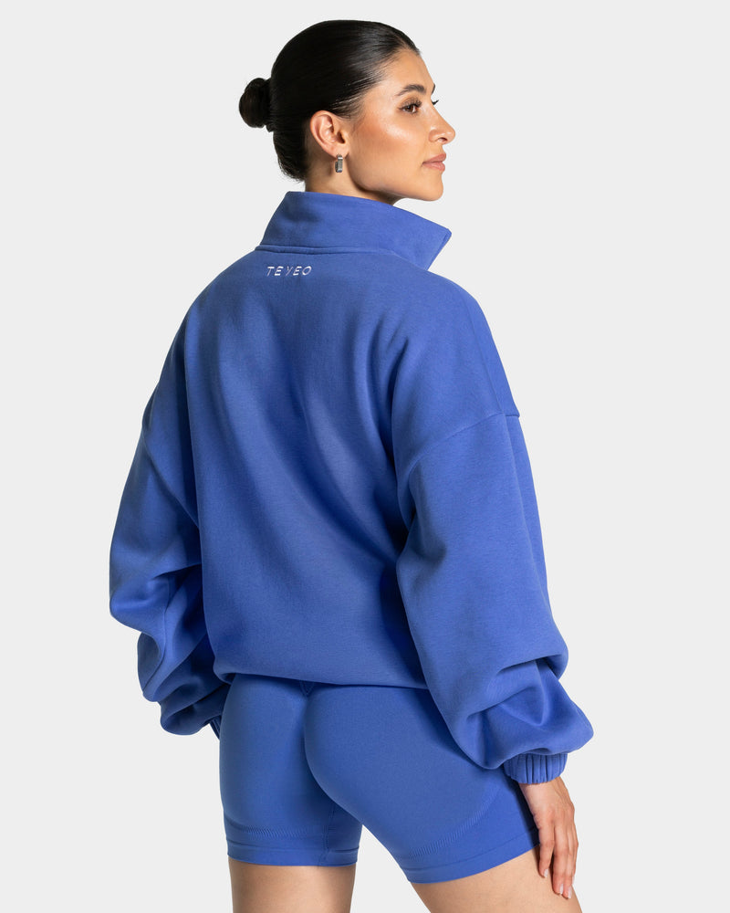 Sweat-shirt demi-zippé Femme « bleu roi »