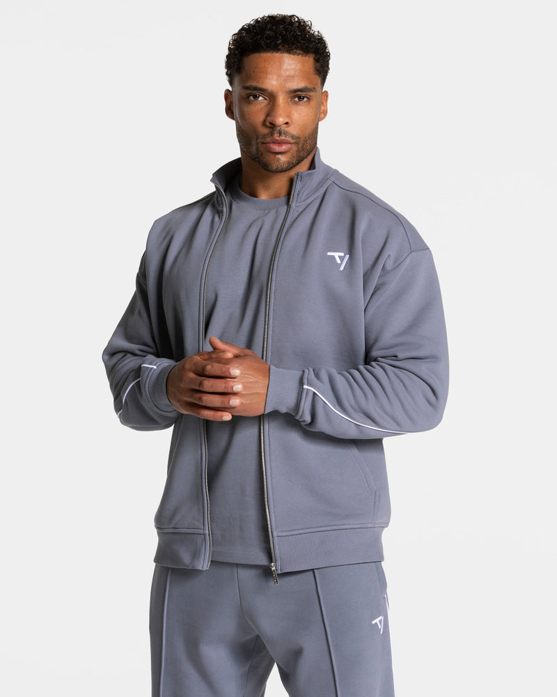 Sweat-shirt zippé Contrastline « argenté-blanc »
