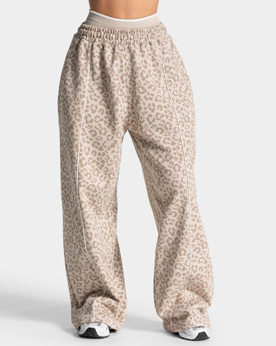 Pantalon de jogging Wide Leg Contrastline « léopard »