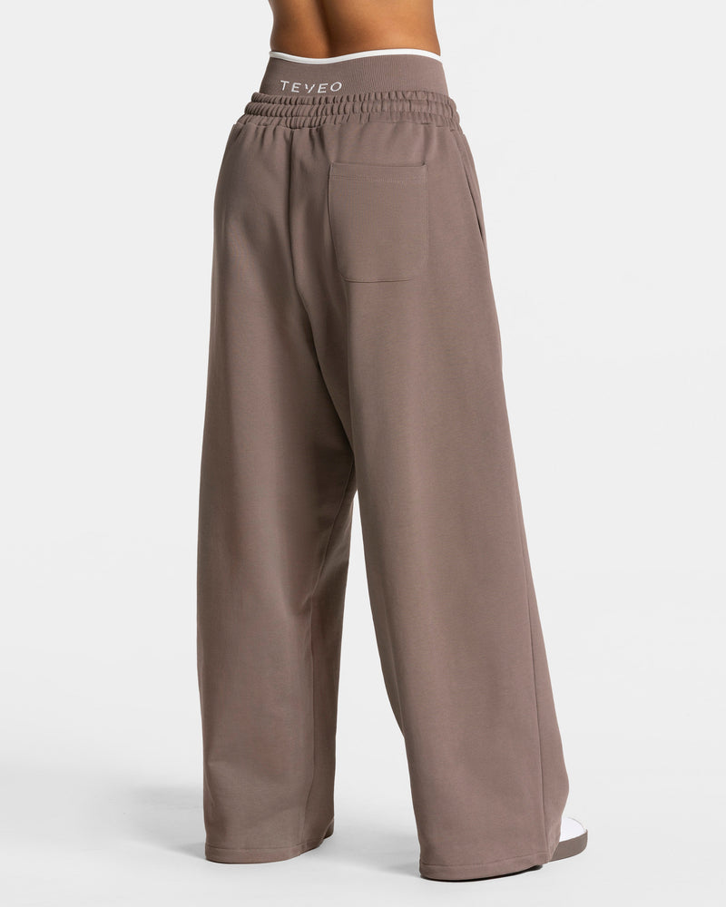 Pantalon de jogging Contrastline Wide Leg « moka »