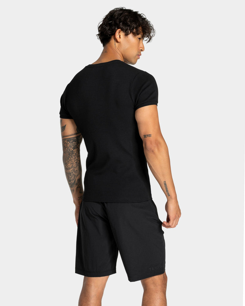 T-shirt côtelé Workout « noir »