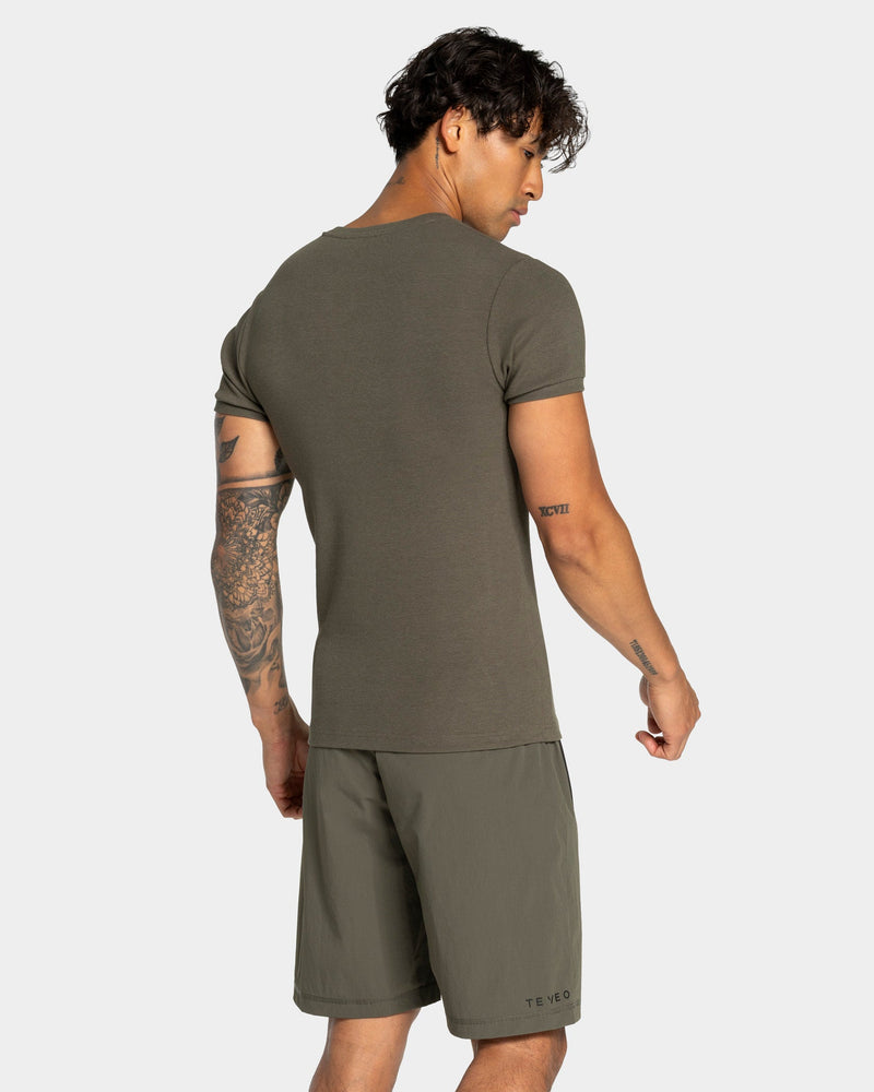 T-shirt côtelé Workout « Olive »