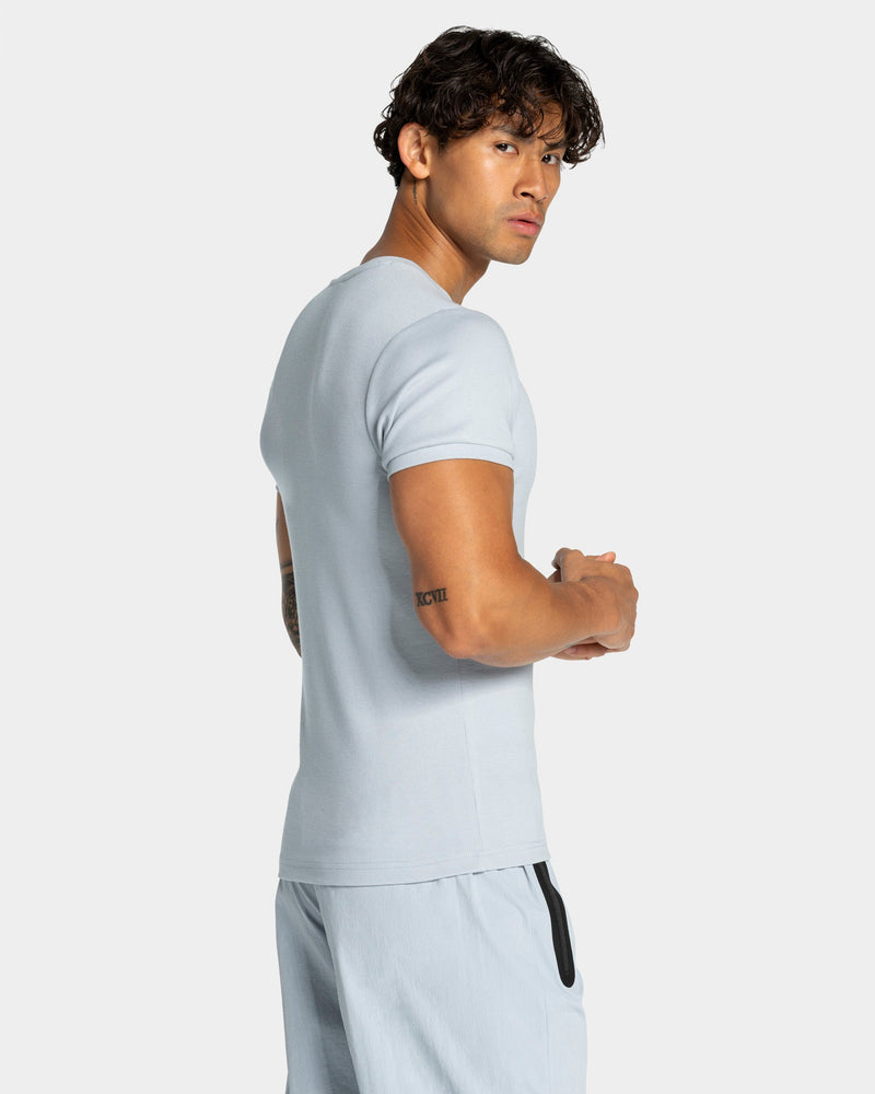 T-shirt côtelé Workout « bleu acier »