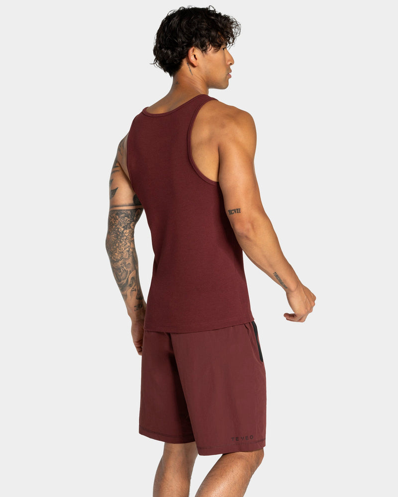 Débardeur côtelé Workout « merlot »