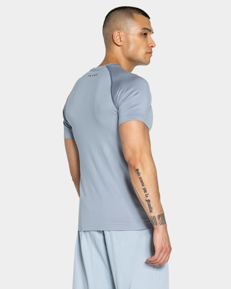 T-shirt Workout sans coutures « bleu acier »