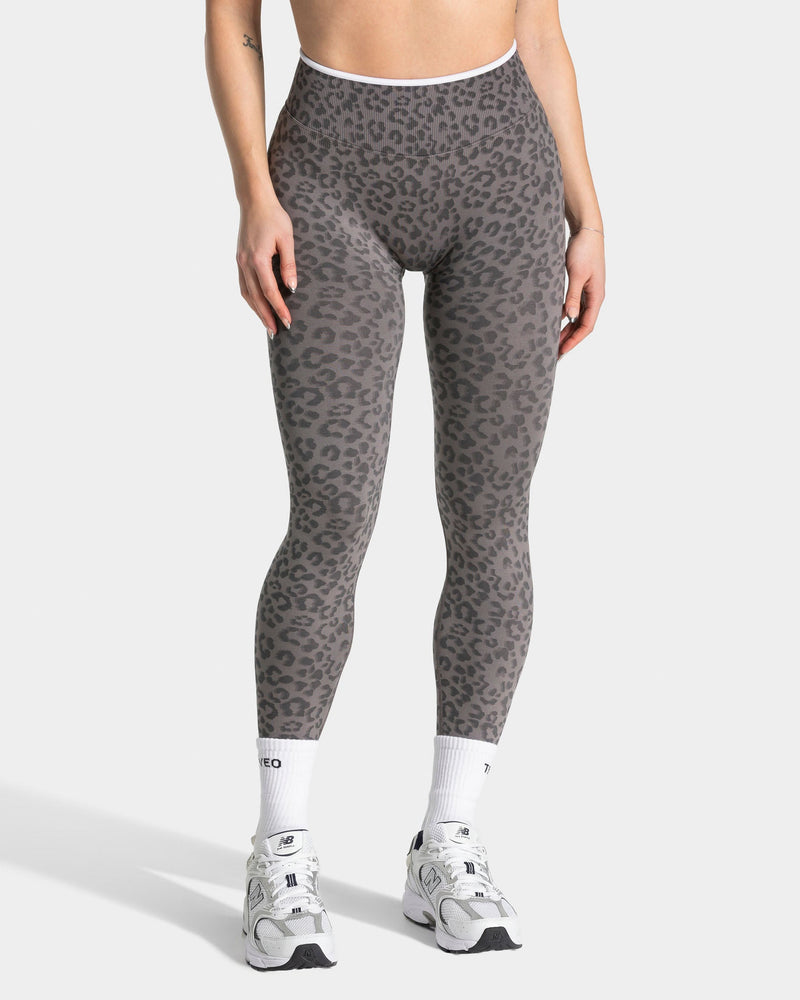 Legging Sculpt Scrunch Contrastline « léopard graphite »