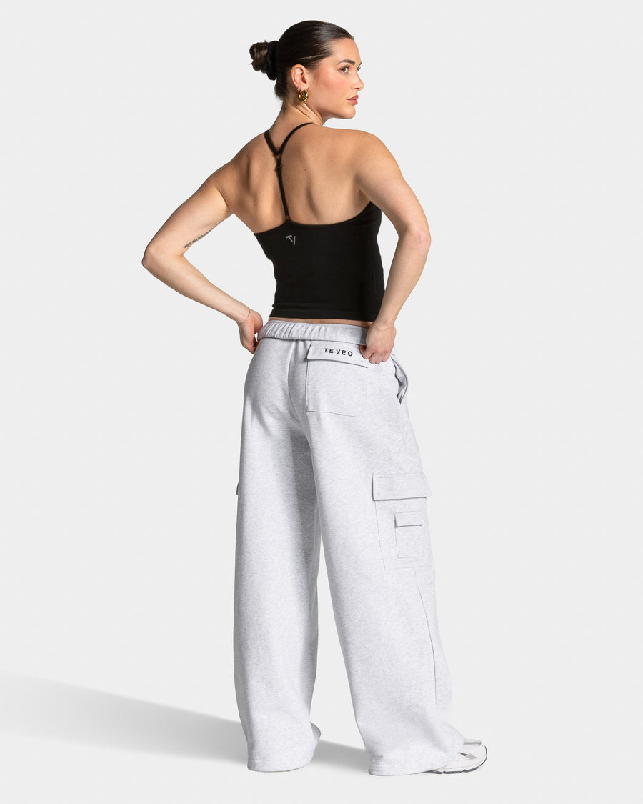 Wide Leg Lift Cargo pantalon de jogging "Blanc chiné"