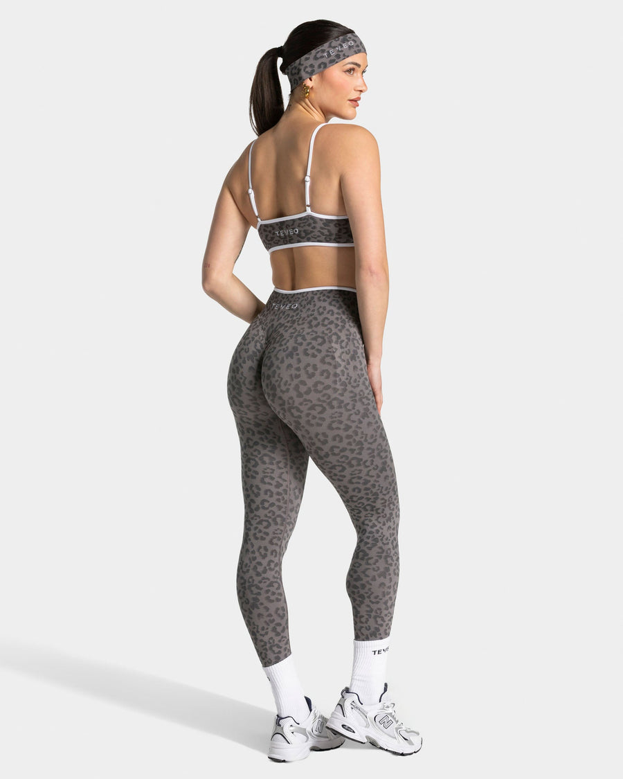 Legging Sculpt Scrunch Contrastline « léopard graphite »