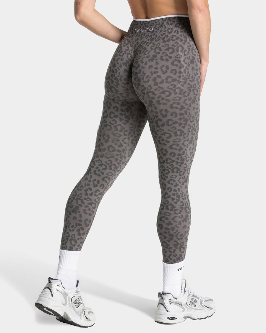 Legging Sculpt Scrunch Contrastline « léopard graphite »