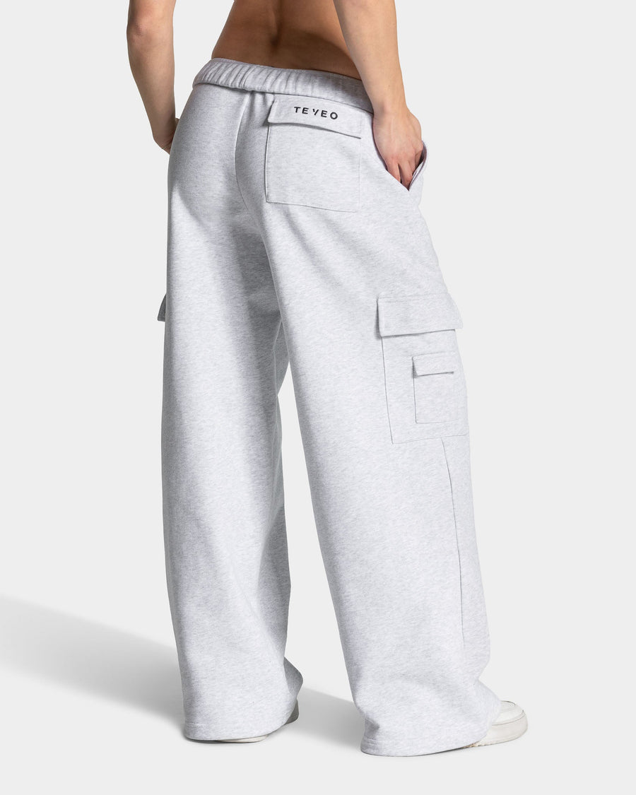 Wide Leg Lift Cargo pantalon de jogging "Blanc chiné"