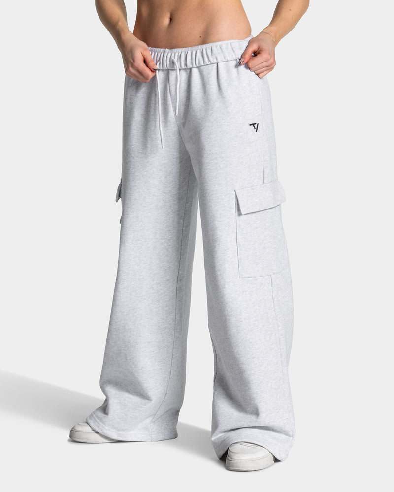 Wide Leg Lift Cargo pantalon de jogging "Blanc chiné"